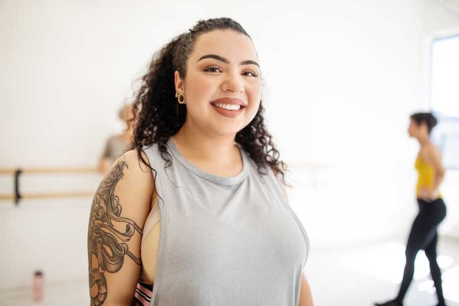 Beautiful woman at fitness studio Beautiful woman at fitness studio