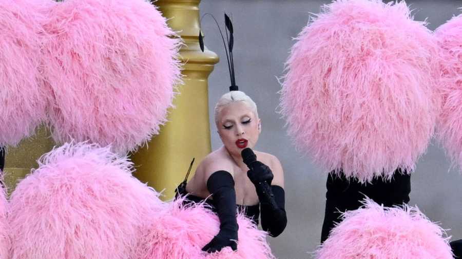 Paris 2024 - Opening ceremony 26 July 2024, France, Paris: Olympia, Paris 2024, opening ceremony of the Summer Olympics, singer Lady Gaga performs before the opening ceremony. Photo: Sina Schuldt/dpa (Photo by Sina Schuldt/picture alliance via Getty Images)