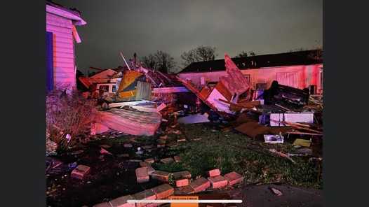 Tornado damage in New Orleans Tornado damage in New Orleans