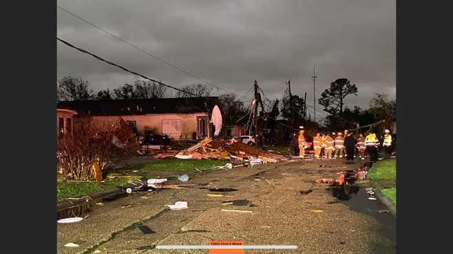 Tornado damage in New Orleans Tornado damage in New Orleans
