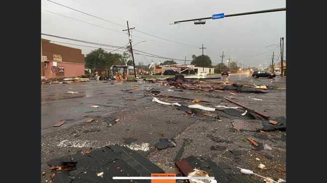 Tornado damage in New Orleans Tornado damage in New Orleans