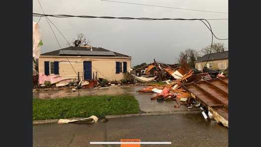 Tornado damage in New Orleans Tornado damage in New Orleans
