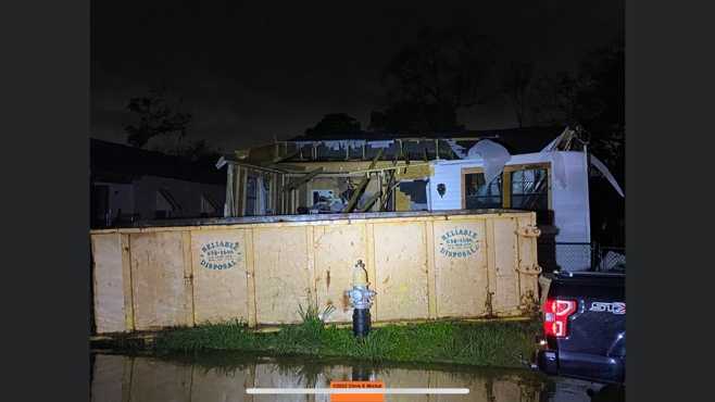 Tornado damage in New Orleans Tornado damage in New Orleans