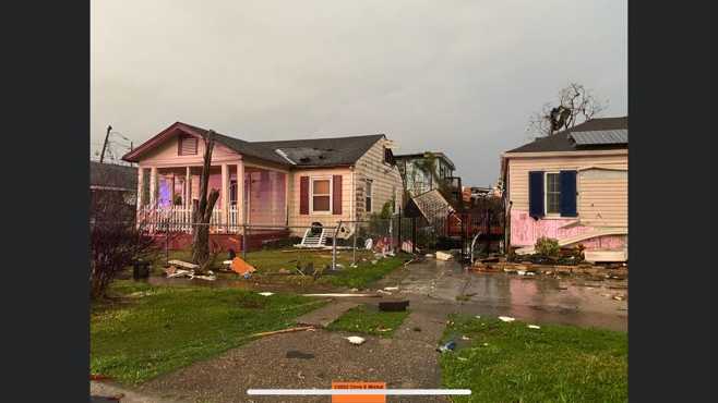 Tornado damage in New Orleans Tornado damage in New Orleans