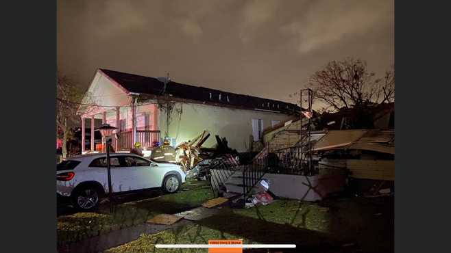 Tornado damage in New Orleans Tornado damage in New Orleans