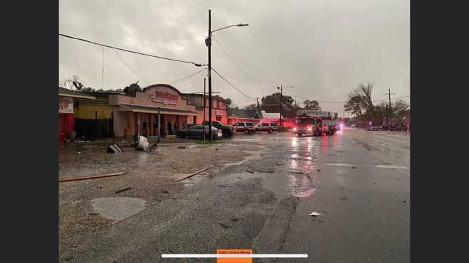 Tornado damage in New Orleans Tornado damage in New Orleans