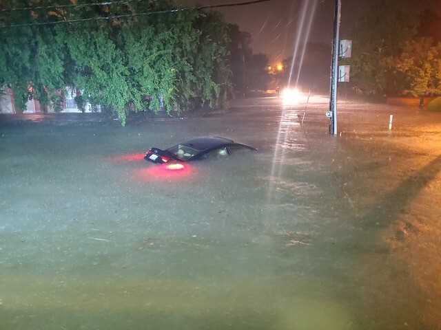 Submerged car submerged car